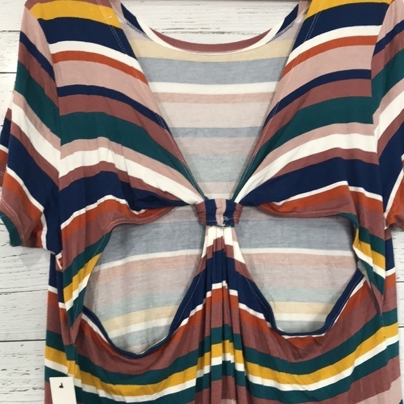 Eloquii Elements Women's Plus Size Striped Maxi Dress with Twist Back sz 18/20 - Picture 9 of 11